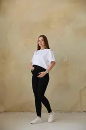 Лосини для вагітних із пласкими швами Atlanta Lullababe розмір M (44) Чорний - мініатюра 5