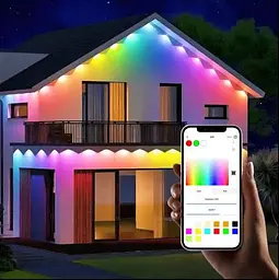 Розумний Smart rgbic світильник для фасадів будинків, довжина 30метрів, 72 led лампи - мініатюра 3