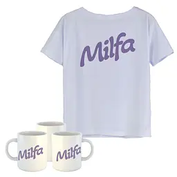 Подарунковий набір для дівчини футболка + чашка "Milfa"