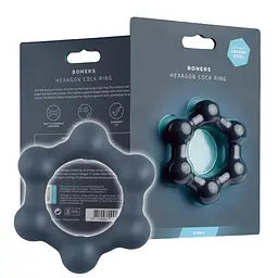 Ерекційне кільце Boners Hexagon Cock Ring 3.8 см сірий - мініатюра 3