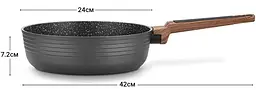 Сковорода глибока Diamond Grey з 5-шаровим антипригарним покриттям Fissman Ø24х7 см kuh0007239 - мініатюра 6
