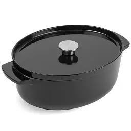 Гусятниця чавунна з кришкою KitchenAid 30 см 5,6 л чорна (CC006064-001)