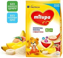 Молочна каша Milupa Манна з фруктами 630 г (3 шт. по 210 г) - мініатюра 2