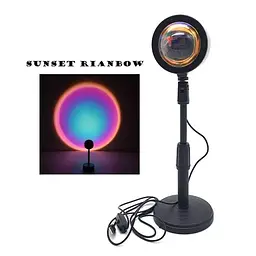 Проекційний світильник Sunset Lamp RGB з пультом на штативі, лампа-проектор заходу сонця USB - мініатюра 5