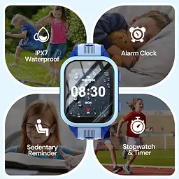 Розумний дитячий годинник Lemfo KT41 з GPS трекером і 4G SIM-карткою Смарт-годинник для дитини камерою, прослушкою, 16 Гю памʼятю та YouTube, TikTok і Viber До 5 днів роботи Синій - мініатюра 11