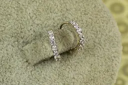 Сережки Xuping Jewelry доріжка з каменів спереду та ззаду 1.2 см сріблясті
