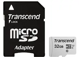 Карта пам'яті microSDHC 32GB UHS-I U1 (TS32GUSD300S-A) + SD адаптер Transcend teh0022585
