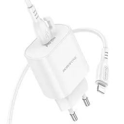Зарядний комплект Borofone BA82A 1USB-C PPS/PD 25W QC3.0 Type-C to Lightning 1 м White (34483_3341412) - мініатюра 4