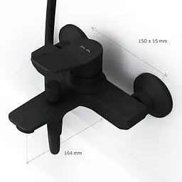 Змішувач для ванни та душу, чорний AM.PM X-Joy F85A10022 - мініатюра 10