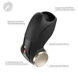 Мастурбатор для головки пеніса Fun Factory COBRA LIBRE II Black, 2 мотори, гра без рук - мініатюра 2