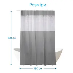 Штора для ванної кімнати Fabrika Trend з кільцями 12 шт 180x180 Peva - мініатюра 2