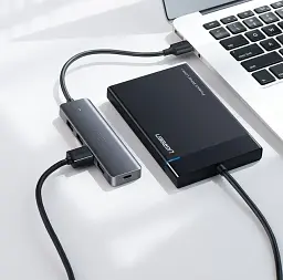 USB-хаб UGREEN CM219 4-in-1 USB Type-C to 4xUSB 3.0 HUB Space Gray - мініатюра 7