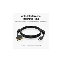 Кабель мультимедійний HDMI M to DVI M 1.5m 24+1pin 4K60Hz black Vention (ABFBG) - мініатюра 3