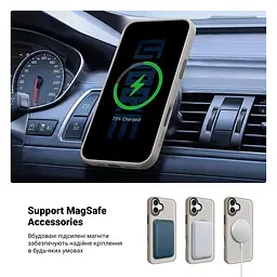 Чехол для Apple iPhone 16 Plus, Uniq MagCase, бежевый, противоударный, панель-накладка с MagSafe, ударопрочный TPU+PC, с магнитом MagSafe, поддержка полноценной беспроводной зарядки, ArmorStandart (ARM79503) - мініатюра 4