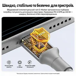 Кабель Vention TSAJG магнітний USB-C - USB-C PD 3.1 240 Вт 1,5 м титаново-золотий (TSAJG) - мініатюра 5