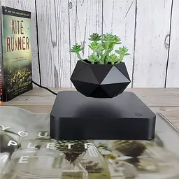 Магнітний левітаційний горщик HCNT чорний, обертається на 360°, вазон для сукулентів і моху - мініатюра 3