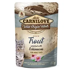 Корм вологий для кішок Carnilove cat з фореллю та ехінацеєю, 85 г