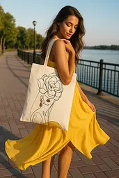 Набір екосумка-розмальовка „Floral Girl“ А3 бавовна 220 г/м2 38х42см ROSA Talent [CD] - мініатюра 2