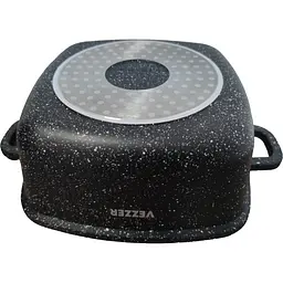 Каструля Vezzer квадратна з кришкою 24 см 4.5 л чорна (VZ8009) - мініатюра 3