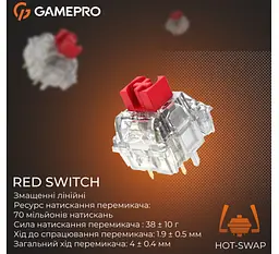Клавиатура игровая механическая GamePro GPMK-126 Genesis Silver light USB Red Swich Hot-Swap N-KRO Grey - мініатюра 5