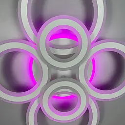 Стельова люстра на 6 кілець у білому корпусі 63×80 см | Арт. A 2763/2+2+2 RGB WT | Line F - мініатюра 3