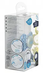 Силіконова ортодонтична пустушка Nuvita Air55 Cool Вуса, світиться в темряві, 6-12 міс., блакитний (NV7084GDB) - мініатюра 3