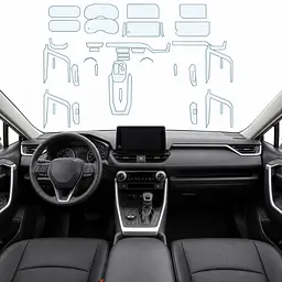 Набір Плівок захисних для салону Toyota RAV4 V (XA50) 2018-2025 TPH (Кансолі Дисплея Ручок) Тип 1