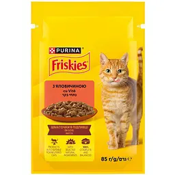 Вологий корм для котів Friskies з яловичиною у підливі 85 г