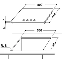 Робоча поверхня WHIRLPOOL GMA 6422/IX - мініатюра 6
