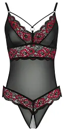 Боді Cottelli Collection Crotchless otwarte, L/XL (чорний) - мініатюра 4
