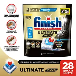 Капсули для посудомийних машин Finish Ultimate Plus Сода 28 шт. (3322152) - мініатюра 2