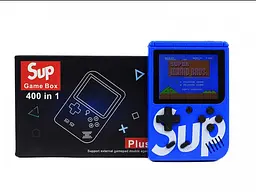 Портативна ігрова ретро консоль з додатковим джойстиком 8bit 400 ігор Game Box синя - мініатюра 3