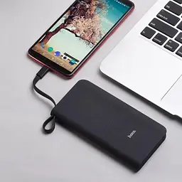 Портативна батарея Power Bank Hoco з вбудованим кабелем Hoco J25B New Power (10000mAh) Black - мініатюра 4