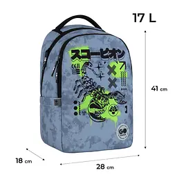 Рюкзак GoPack Teens 135M-5 Чорно-блакитний (GO26-135M-5) - мініатюра 2