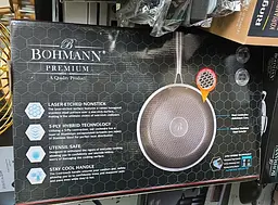Професійна індукційна сковорода з нержавіючої сталі Bohmann Premium BH-4000-24 діаметр 24 см з лазерним гравіюванням стільників - мініатюра 10