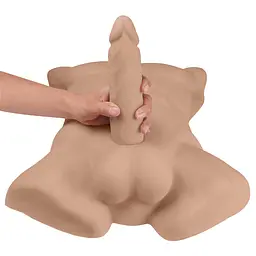 Торс з фалоімітатором на присосці SilexD Apollo L Male Torso Caramel - мініатюра 5