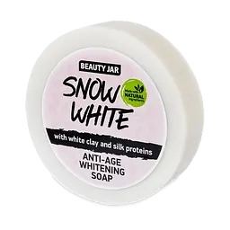 Відбілююче мило Beauty Jar Snow White Anti-age, з білою глиною та протеїнами шовку, 80 г