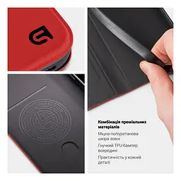 Чехол-книжка для Realme C63 4G/C61 4G, OneFold Case, красный, из экокожи (PU) и TPU, с магнитом, с подставкой и отделением для карт, трансформируется в подставку, противоударный, защита всего корпуса, ArmorStandart (ARM80939) - мініатюра 3