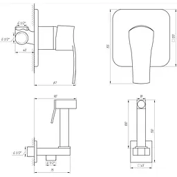 Змішувач гігієнічний Globus Lux GLQU-0110-Q хром (18400) - мініатюра 4