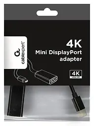 Перехідник Cablexpert MiniDisplayPort-DisplayPort, 0.15м, черний (A-mDPM-DPF4K-01) - мініатюра 3