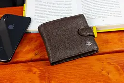 Коричневе чоловіче портмоне з натуральної шкіри з фіксацією ST Leather ST103 9,5 см - мініатюра 8