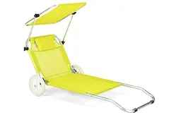 Шезлонг лежак Outtec Sun з дашком жовтий - мініатюра 1