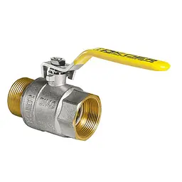 Кран кульовий Koer KR.215.G - 1 1/2" FM ГШВ Yellow, ручка "важіль" жовта KR0126