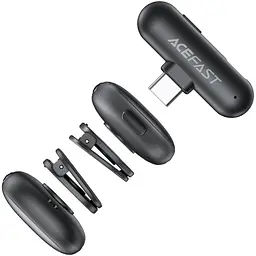 Петличний бездротовий мікрофон Acefast R1 Dual-mic Lightning Black - мініатюра 3