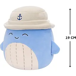 М'яка іграшка Squishmallows Синій кит Самір у панамі 19 см (SQCR06593) - мініатюра 7