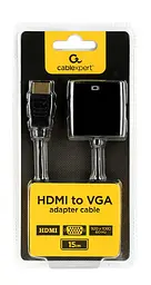 Адаптер Cablexpert HDMI - VGA V 1.4 (M/F), 0.15 м, чорний (A-HDMI-VGA-04) блістер - мініатюра 3