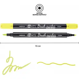 Маркер акварельний Santi Brush Marker SWB-25 світло-зелений двосторонній 6 шт. (391081) - мініатюра 3