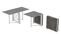 Стіл-книга трансформер Оріон 2 Ferrum-decor 750x1520x730 Білий метал ДСП Бетон 16 мм (FRD-104596) - мініатюра 2