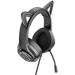 Навушники Hoco Cute cat luminous cat ear gaming headphones W107 рожеві вставки - мініатюра 2