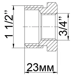 Футорка латунна 1 1/2″ЗР х 3/4″ВР ливарна 724Б 000011110 - мініатюра 4